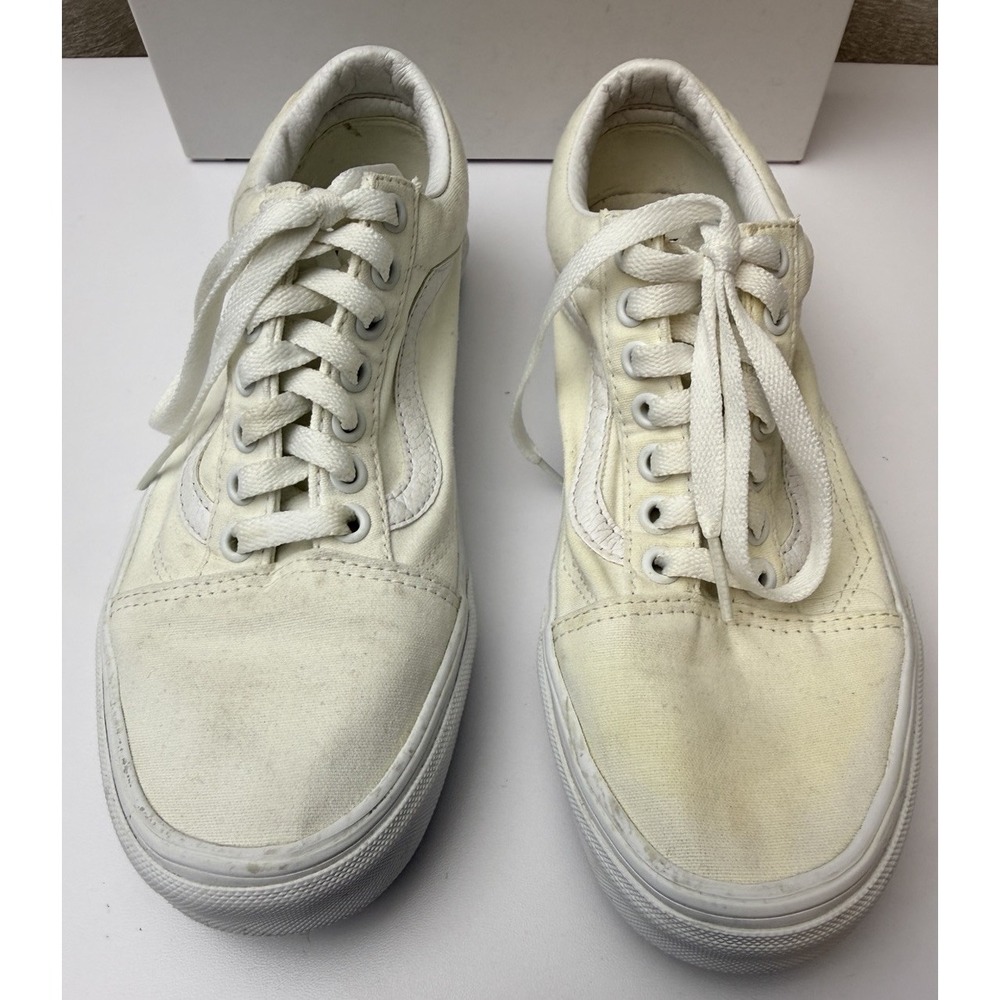 Vans Old Skool Sneakers, Yellowed Off White, Women Size 8, Men Size 6.5